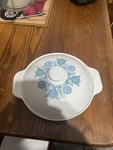 Vintage Prizerware Cast Iron Enamel Dutch Oven Blue Tulips. Fixed Price $18.15.