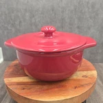 Chantal 1.25 Qt Round Covered Baking Dish Dark Stoneware Casserole 1.3 Liter. Fixed Price $24.95.