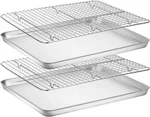 Stainless Steel Baking Sheet And Cooling Rack Set Pieces 16X12 Inch. Fixed Price $39.19.