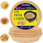 Feetibuo Parchment Paper For Air Fryer, ROUND-6.3INCH, Natural Brown. Fixed Price $14.72.