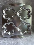 Wilton: 4 Cavity Aluminum Blossom Cookie Pop Pan #2105-0539 Mod Flower Power. Fixed Price $12.95.