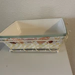 Temptations Baking Dish, Carrying Rack, Glass Trivet Set Seashells Beach Qvc. Fixed Price $20.99.