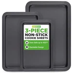 Nutrichef 3-PIECE Non-stick Cookie Sheets For Baking Heavy One Size, Black. Fixed Price $24.73.