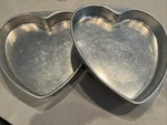 Vintage Heart Shaped Cake Pan Set Aluminum Valentines Day Love 9.25 X 9.5. Fixed Price $7.00.