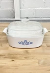 Corning Ware Blue Cornflower 11 Inch Casserole P-16-B With Lid From The 1980S. Fixed Price $39.00.