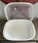 Corningware Simply Lite Glass Bakeware Dish Casserole & Plastic Lid 3 Qt. Fixed Price $45.00.