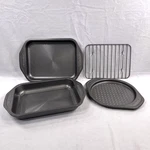 Circulon 4 Pc Toaster Oven Bakeware Set Nonstick Cake, Cookie, Pizza Pans & Rack. Fixed Price $22.95.