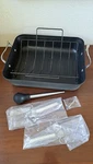 Calphalon 16-INCH Hard-anodized Nonstick Roasting Pan With Rack And Accessories. Fixed Price $38.00.