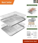 4-PIECE Nonstick Baking Sheet Set With Cooling Racks Perfect For Home Bakers. Fixed Price $49.99.