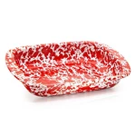 Golden Rabbit Enamelware Baking Pan, 3 Quart - 12" X 9" 2", Red Swirl. Fixed Price $93.81.