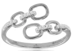 Estate .06CT Diamond 14KT White Gold Round Oval Love Knot Criss Cross Fun Ring. Fixed Price $1734.65.