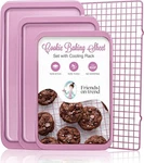 Friends On Trend - 3 Pink Baking Sheet Set With Cooling Rack Pans. Fixed Price $25.95.