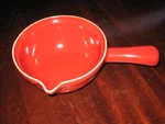 Emile Henry France 7" Red Flame Enamel Stoneware Sauce Fondue Pouring Pot 29.02. Fixed Price $39.95.