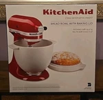 Kitchenaid Ceramic Bread Bowl With Baking Lid, Grey Speckle, KSM2CB5BGS. Fixed Price $81.23.