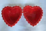 Chantal Ramekin Red Fluted Edge Heart Shaped Bakeware (93-HBR11) Set Of 2. Fixed Price $18.00.