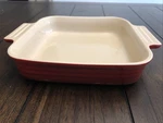 Creuset 07.47 Red Square Stoneware Heritage Baking Serving Casserole Dish. Fixed Price $29.33.