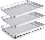 Teamfar 3 Piece Stainless Steel Baking Sheet Set Healthy Non Toxic Easy Clean. Fixed Price $37.99.