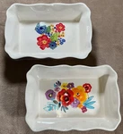Pioneer Woman Ruffle Top Ceramic Bakeware Set Of 2 Floral Baking Dishes 9.5 X 6. Fixed Price $23.99.