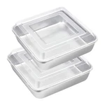 2 Pack 8X8 Inch Square Baking Pans With Lid Set Non Stick Cake Bakeware. Fixed Price $28.50.