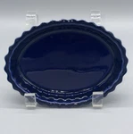 Vintage Hall Usa 853 Rare Cobalt Blue Mini Oval Fluted Souffle -set Of 4. Fixed Price $34.30.