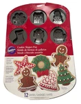 Wilton Christmas Cookie Tray Metal Pan 12 Designs Non Stick Mini Cake New. Fixed Price $13.50.