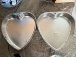 Two Vintage 9 Ekco Heart Pans Made Usa T165. Fixed Price $24.50.