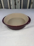 Pampered Chef Round Baker Family Heritage Stoneware Cranberry Casserole. Fixed Price $28.00.