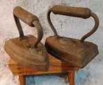 Two Antique Irons Cast Primitive. Fixed Price $23.99.