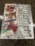 Wilton 1993 Mini Locomotive Aluminum Baking Pan 6 Cakes / Treats New Package. Fixed Price $9.00.