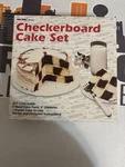 Checkerboard Cake Set 3 Metal Pans Plastic Divider Recipes & Instructions Box. Fixed Price $10.99.