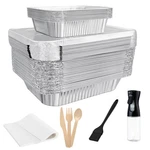 Bibradaa 35 Pack 9X13 Disposable Aluminum Pans With Lids 25PCS & 8X8 Foil. Fixed Price $53.43.