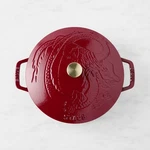 Staub Enameled Cast Iron Braiser With Dragon Lid, 2.5-QT., Cranberry. Fixed Price $139.95.