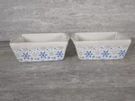 Celebrate It Ceramic Stoneware Baking Mini Loaf Pan, Set Of 2, Snowflakes. Fixed Price $7.88.