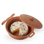 Twine Ceramic Brie Baker W/ Wood Spreader, Lid, 7" Stoneware Bakeware Oven Safe. Fixed Price $53.66.