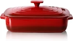Large Ceramic Casserole Dish With Lid, 4.0 QT.-9 X 13 Inch Rectangular Red-new!. Fixed Price $54.99.