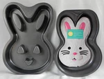 2 Wilton "bunny" Cake Pans, Non-stick Steel, New + Baking INSTRUCTIONS,1 Exc.. Fixed Price $28.00.