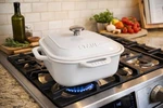 Staub Ceramic 9-INCH X Square Covered Baking Dish White Lid Nwob. Fixed Price $59.50.