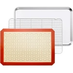 Baking Sheet With Cooling Rack And Silicone Mat, 20 Inch Stainless Ste.... Fixed Price $48.68.