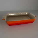 Le Creuset Stoneware Heritage Rectangular Dish, Qt. Flame Orange 10.5X7X2.5. Fixed Price $39.00.