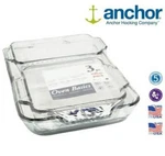 Anchor Hocking Set Of 3 Glass Oven Roasting Loaf Dish Tray Baking. Fixed Price $25.99.