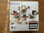 Finedine High Quality Stainless Steel 6 Mixing Bowls Polished Mirror Finish. Fixed Price $48.11.