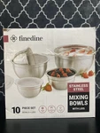 Finedine Stainless Steel Mixing Bowls With Lids 10-PIECE Nesting Set New. Fixed Price $40.00.