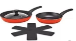 Bella 4 Pieces Frying Set Red 9 And 11. Fixed Price $10.00.
