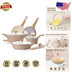 Elite 14-PIECE Ceramic Pots & Pans Set Healthy Nonstick, Induction Compatible. Fixed Price $160.19.