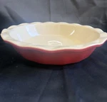 Good Cook Red Pie Plate Dish 9" Stoneware Ruffled Edge Bakeware Pan Never Used. Fixed Price $18.49.