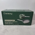 Caraway Minis Duo 8 Fry Pan + 1.75 Qt Sauce Cabinet Organizer, Sage New. Fixed Price $174.95.