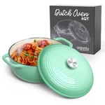 Segretto Cookware Enameled Cast Iron Dutch Oven, 6 Quarts, Light Green. Fixed Price $57.53.