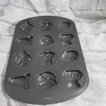 Wilton Mini Pan Sports Flag Rocket Plane Boys Non Stick Cupcake Cookie Bake. Fixed Price $15.99.
