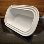Creuset 8-1/2 Bread Meat Loaf Pan White Stoneware Rectangle Rounded Edges. Fixed Price $27.52.