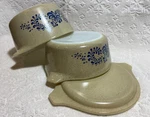 Retro Pyrex 76-80 Blue-homestead Ow Mg Cinderella Casseroles 472-3, 1 Lid. Fixed Price $21.48.
